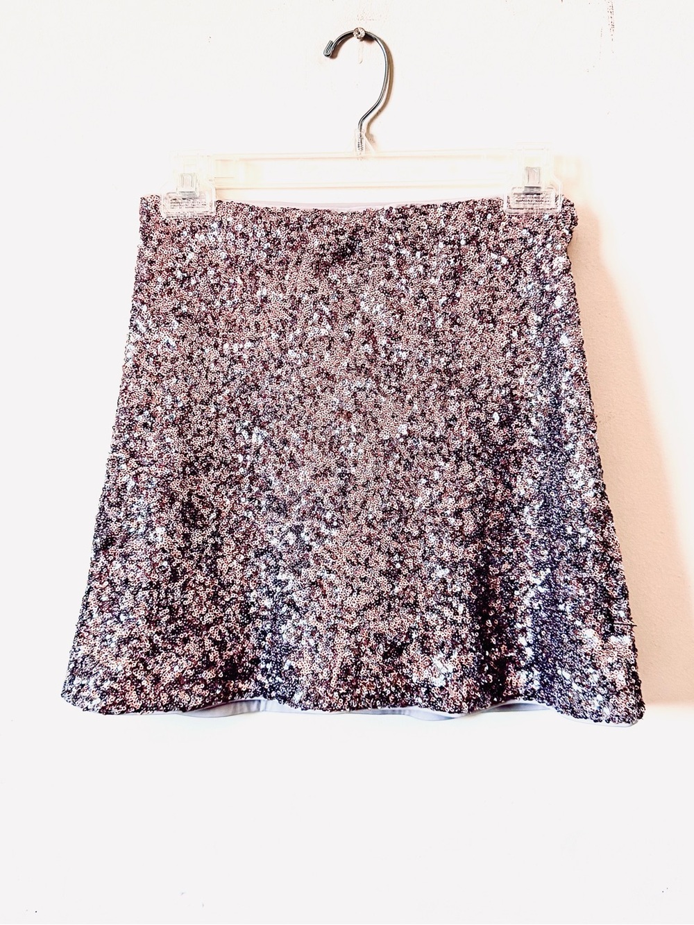 Abercrombie & Fitch Sz XS Bronze Sequin Mini A-Line Skort Skirt.